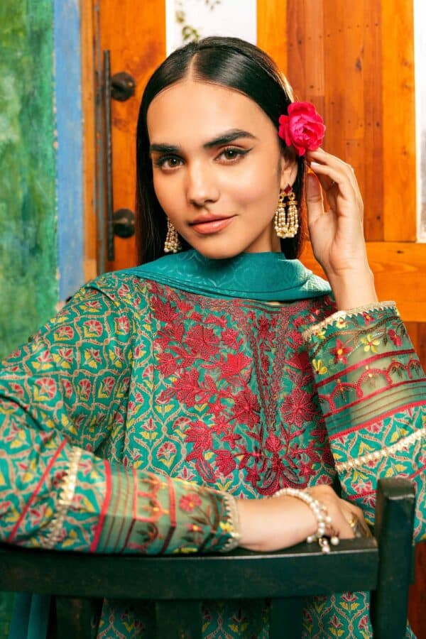 Mughal motifs prints style shirt with dupatta and trousers - nishat summer lawn vol 1 2024 | 42401152