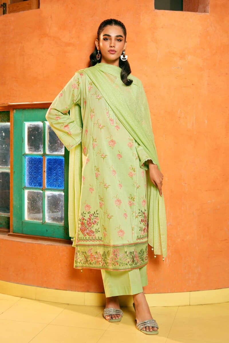 Floral prints style shirt with dupatta and trousers - nishat summer lawn vol 1 2024 | 42401156