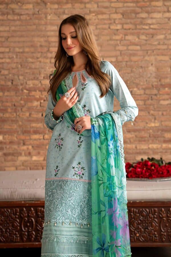 Floral prints style shirt with dupatta and trousers - nishat summer lawn vol 1 2024 | 42401158