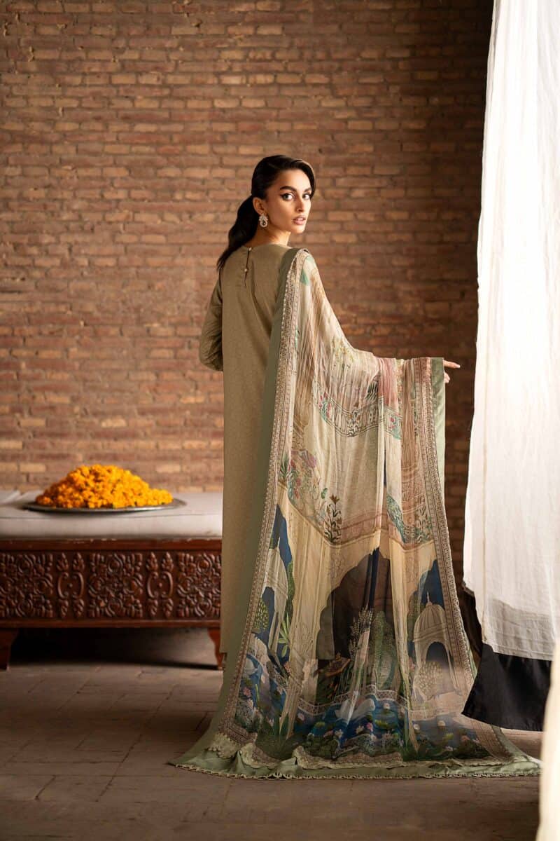 Mughal prints style shirt with dupatta and trousers - nishat summer lawn vol 1 2024 | 42401163