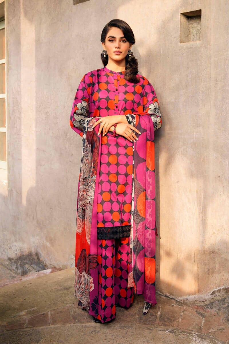 Modern prints style shirt with dupatta and trousers - nishat summer lawn vol 1 2024 | 42401198