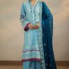 Jacquard salwar kameez with embroidered chiffon dupatta by charizma 2024 | cj4-07