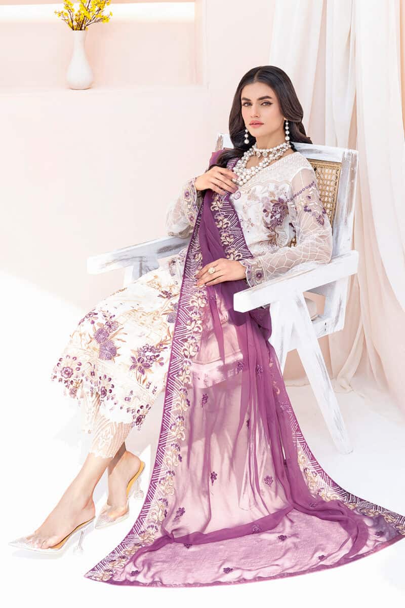 Chevron by ramsha luxury semi stitched collection 2024 vol 06| a-602