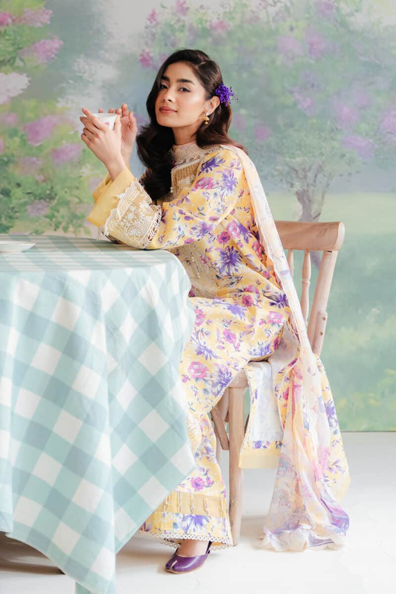 Afrozeh the floral charm embroidered lawn | 24-v1-01