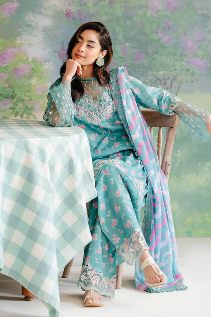 Afrozeh the floral charm embroidered lawn | 24-v1-02