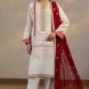 Jacquard salwar kameez with embroidered chiffon dupatta by charizma 2024 | cj4-05