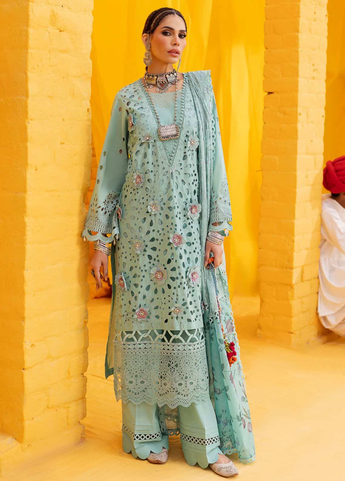 Mela by nureh embroidered lawn | nds-102