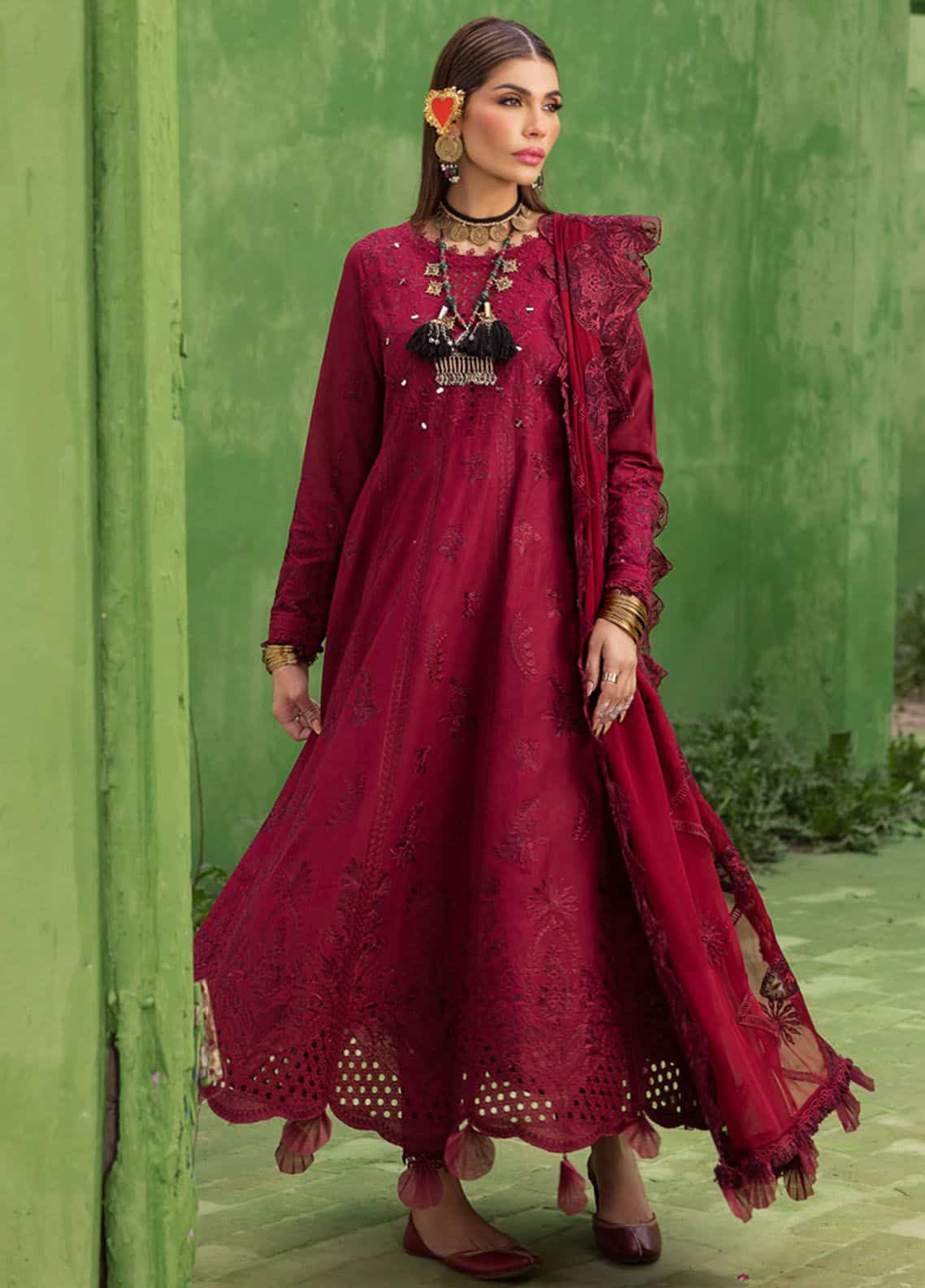 Mela by nureh embroidered lawn | nds-107