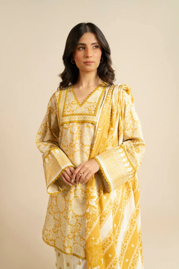 AlKaram Spring Summer 2026 Lawn|| EC102-26-Yellow– EC102-26-Yellow