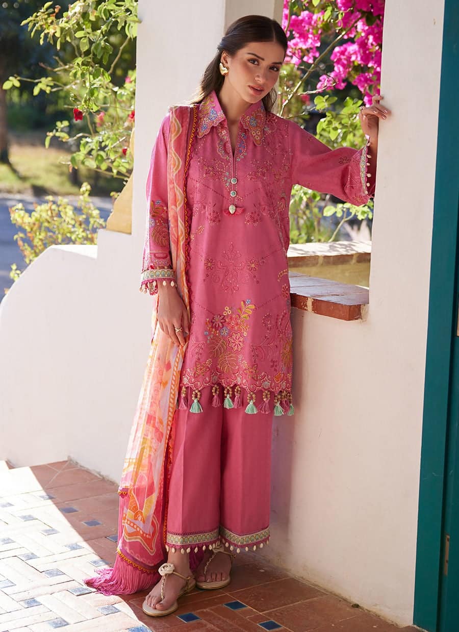 Farah talib aziz luxury lawn 2026| palmira pink Farah Talib Aziz Luxury Lawn 2026| Palmira Pink