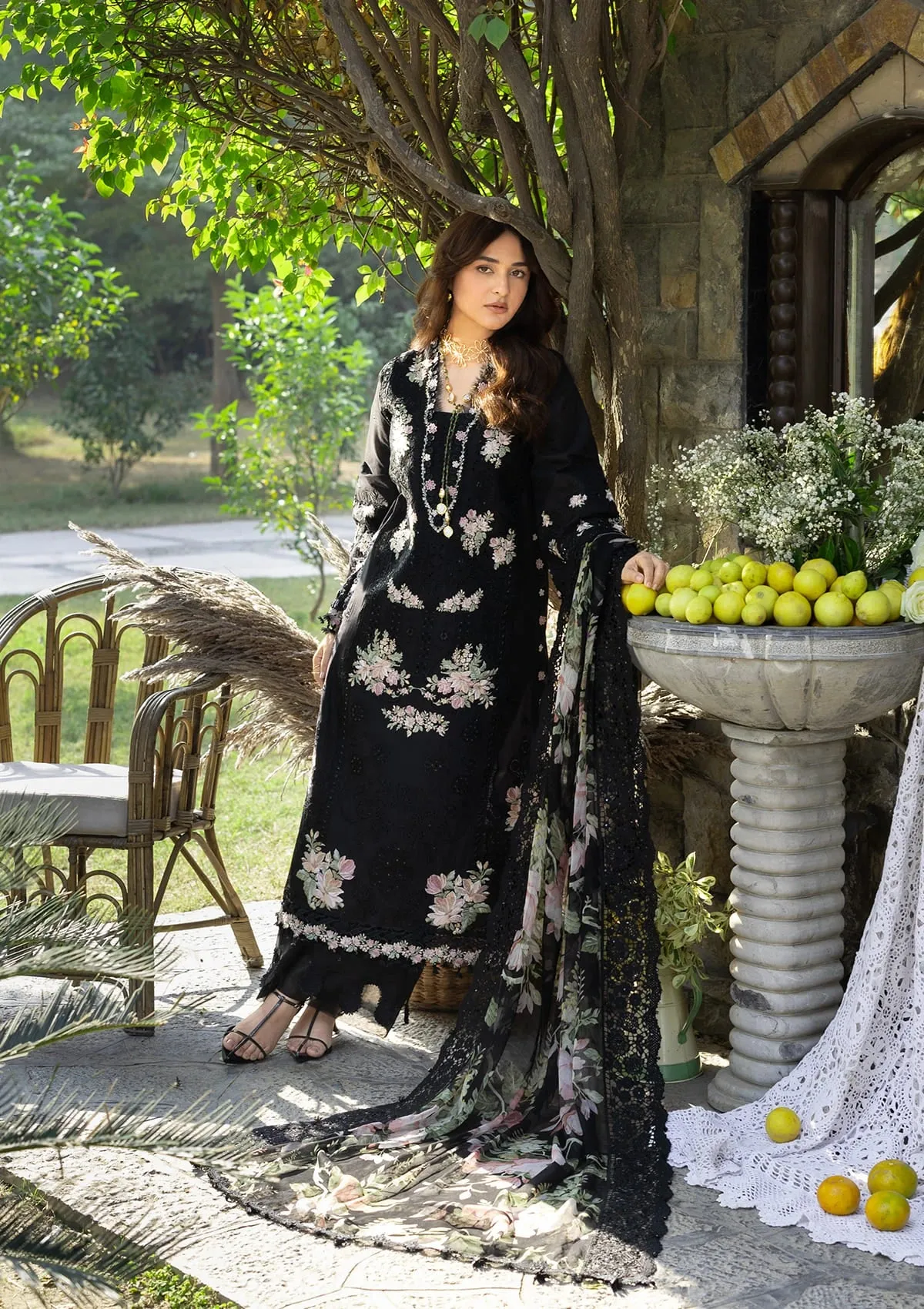 Elaf luxury lawn 2026|| ely-2b midnight blossom Elaf Luxury Lawn 2026|| ELY-2B MIDNIGHT BLOSSOM