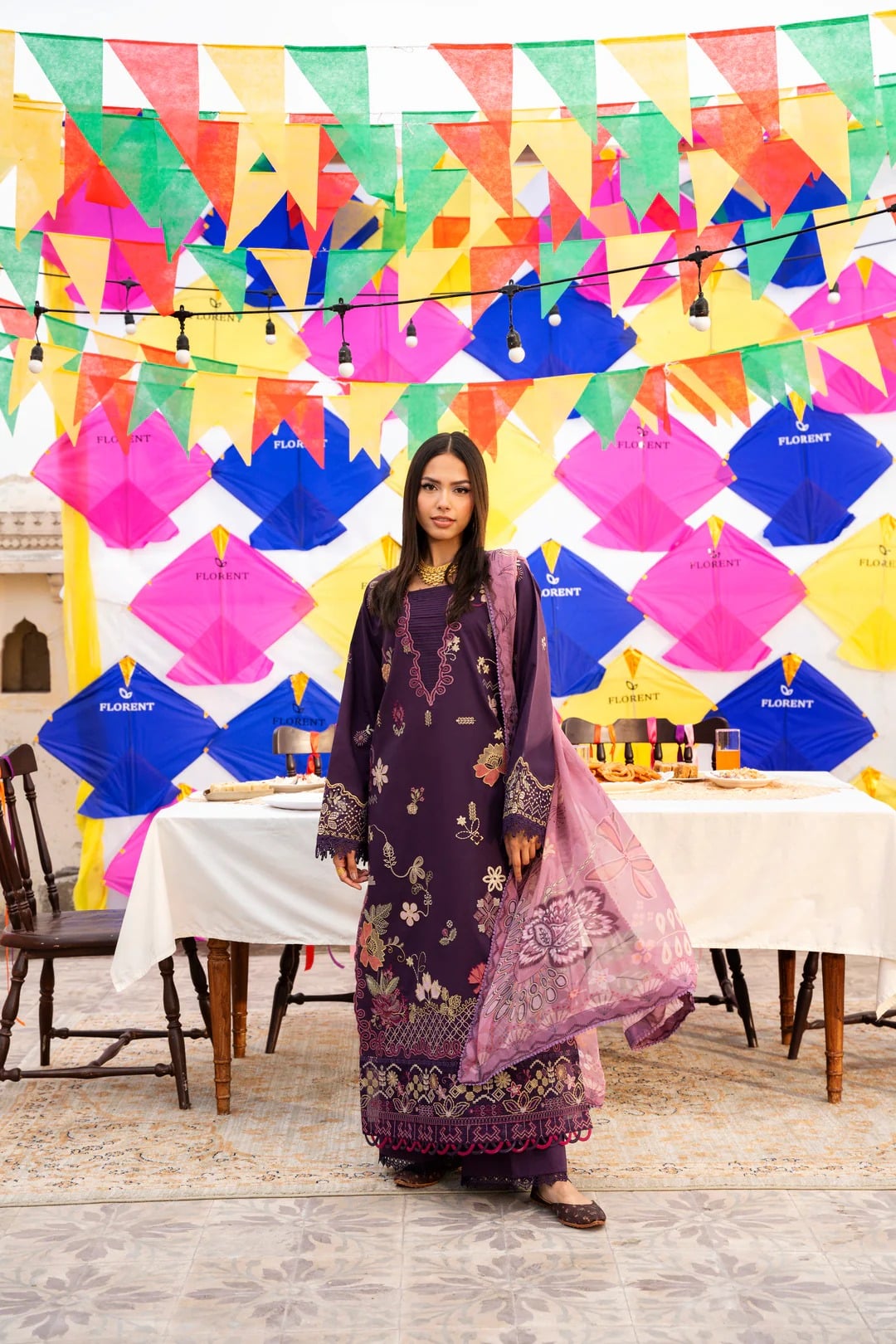 Basant chikankari lawn 2026 by florent|| fbc - 1a Basant Chikankari Lawn 2026 by Florent|| FBC - 1A