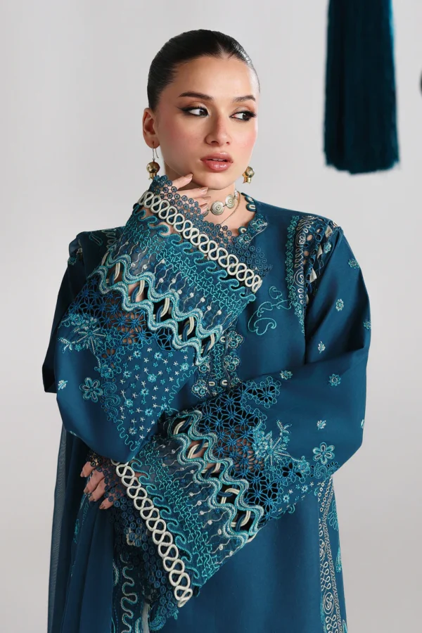 Qalamkar Festive Lawn 2026 || QFL-07 KAISA - Image 5