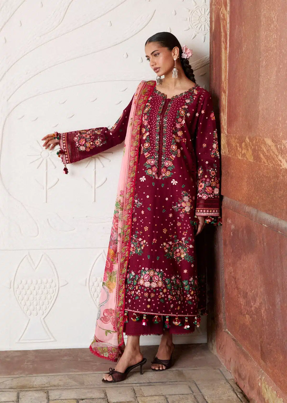 Zan lawn 2026 by hussain rehar|| kestane– alternate view Zan Lawn 2026 by Hussain Rehar|| Kestane– alternate view
