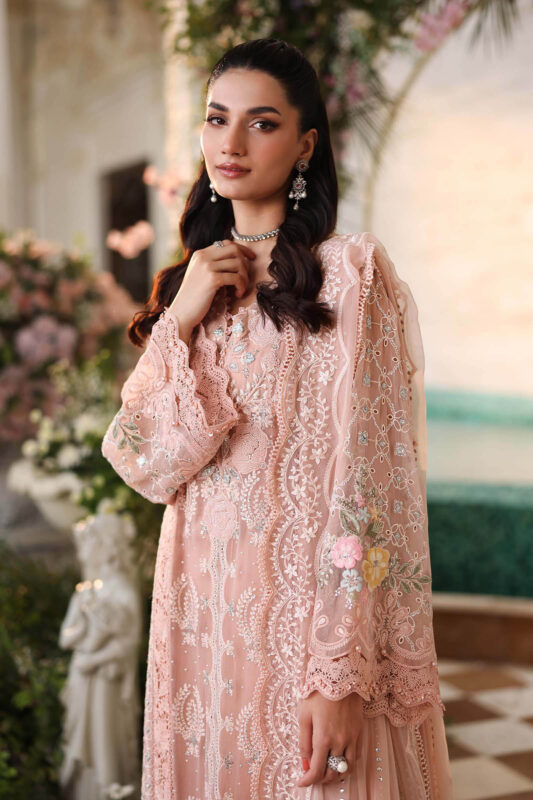 Maria B Chiffon Collection | Chiffons 2026 | MPC-26-104-Peach Pink