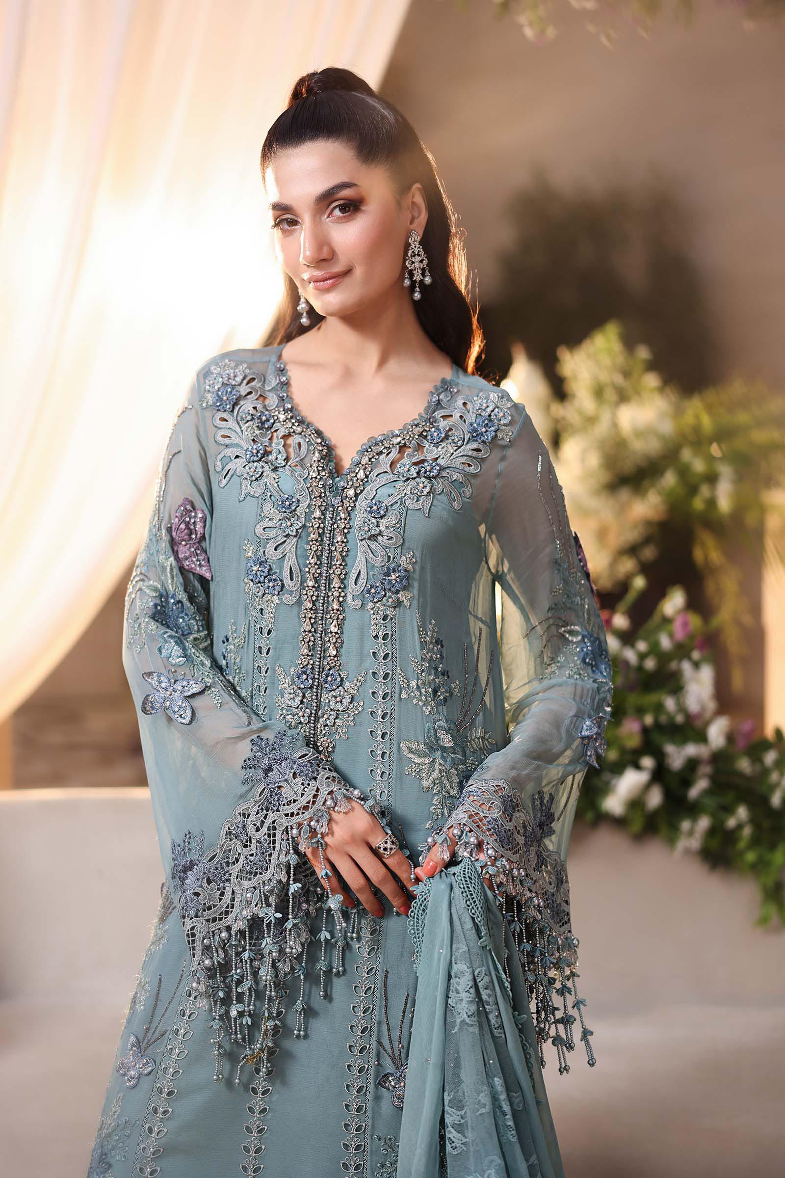 Maria b chiffon collection| chiffons 2026| mpc-26-106-slate blue– d-6closeup e Maria B Chiffon Collection| Chiffons 2026| MPC-26-106-Slate Blue– D-6Closeup E