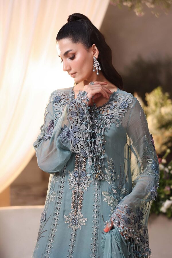 Maria b chiffon collection| chiffons 2026| mpc-26-106-slate blue– d-6closeup f Maria B Chiffon Collection| Chiffons 2026| MPC-26-106-Slate Blue– D-6Closeup F