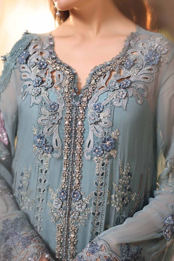 Maria b chiffon collection| chiffons 2026| mpc-26-106-slate blue– d-6closeup g Maria B Chiffon Collection| Chiffons 2026| MPC-26-106-Slate Blue– D-6Closeup G