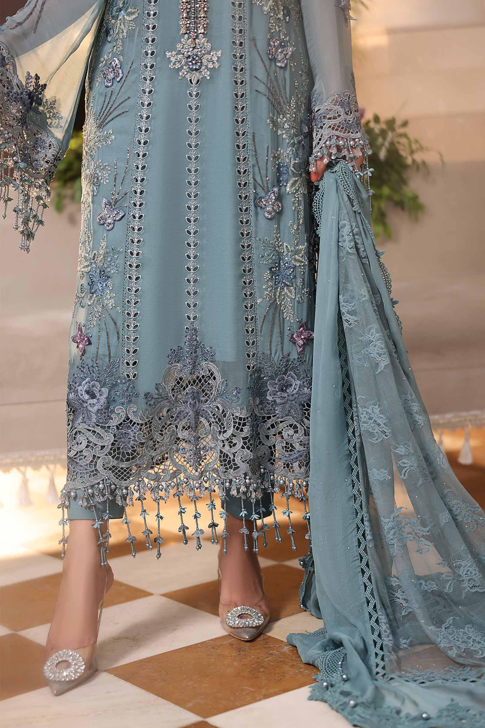 Maria b chiffon collection| chiffons 2026| mpc-26-106-slate blue– d-6closeup i Maria B Chiffon Collection| Chiffons 2026| MPC-26-106-Slate Blue– D-6Closeup I