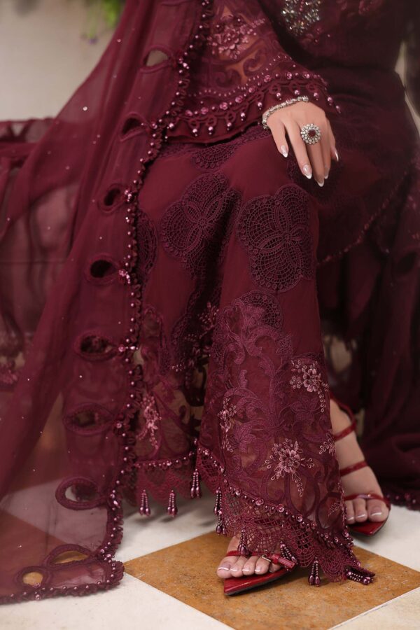 Maria b chiffon collection| chiffons 2026| mpc-26-108-burgundy– d-8closeup e Maria B Chiffon Collection| Chiffons 2026| MPC-26-108-Burgundy– D-8Closeup E