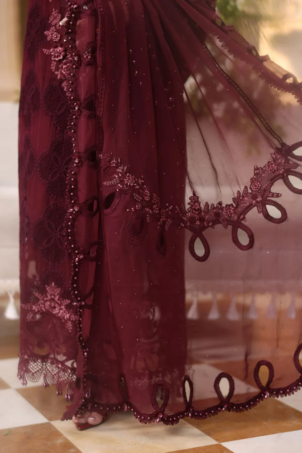 Maria b chiffon collection| chiffons 2026| mpc-26-108-burgundy– d-8closeup g Maria B Chiffon Collection| Chiffons 2026| MPC-26-108-Burgundy– D-8Closeup G