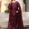 Maria b chiffon collection| chiffons 2026| mpc-26-108-burgundy Maria B Chiffon Collection| Chiffons 2026| MPC-26-108-Burgundy