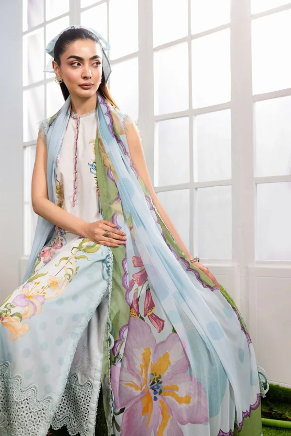 Maria B M Basics Dreamscape| Unstitched Eid 2| 2026| 05A– MB-CUSV14-05-Ac