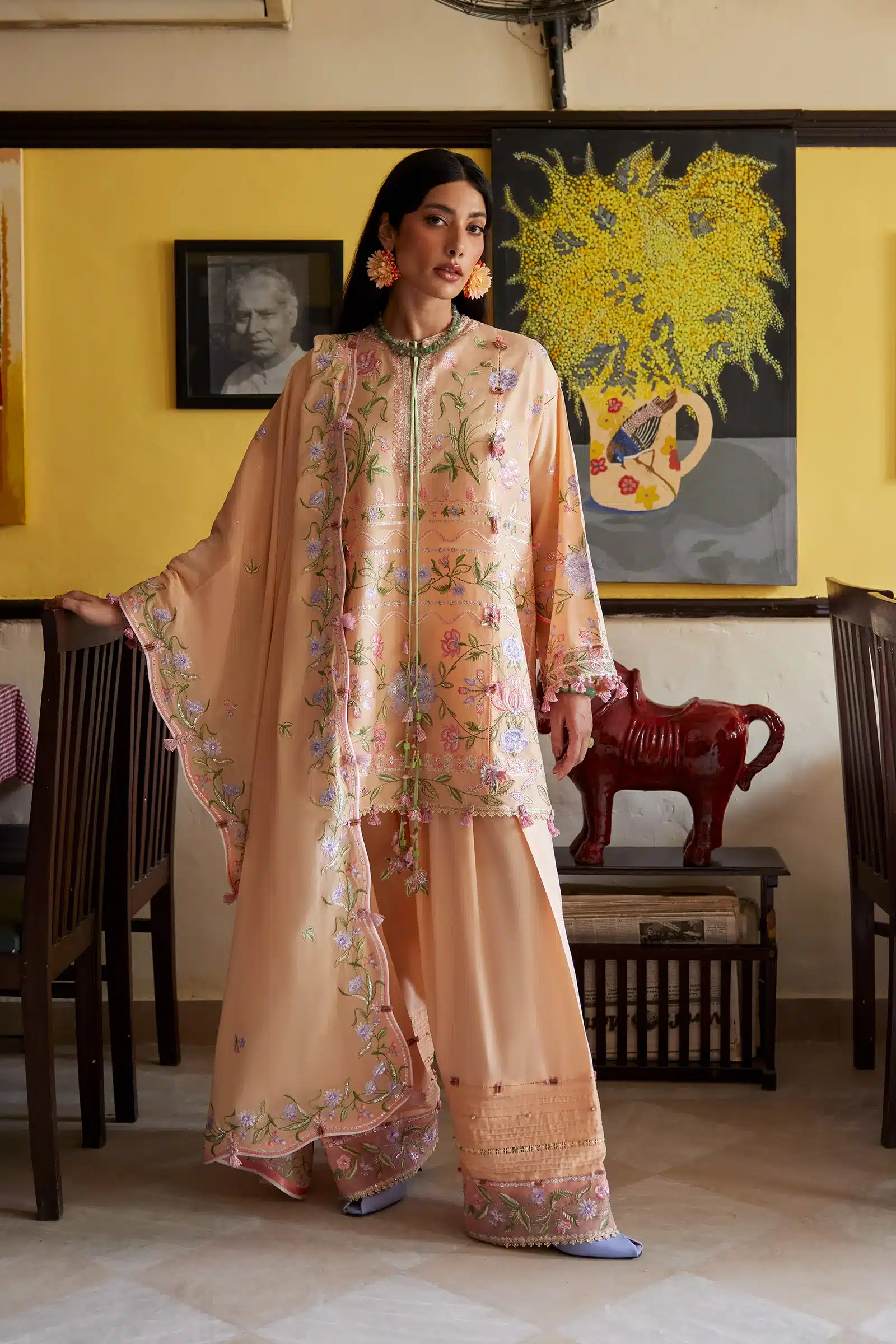 Zaha festive lawn'26| wildflower collection|| apricot mallow bloom (zf26-09) Zaha Festive Lawn'26| Wildflower Collection|| APRICOT MALLOW BLOOM (ZF26-09)