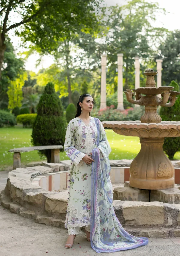 Signature Embroidered Lawn with Chiffon Collection Vol II '26 by Elaf|| ESG-3B KATIE– Signature Embroidered Lawn with Chiffon