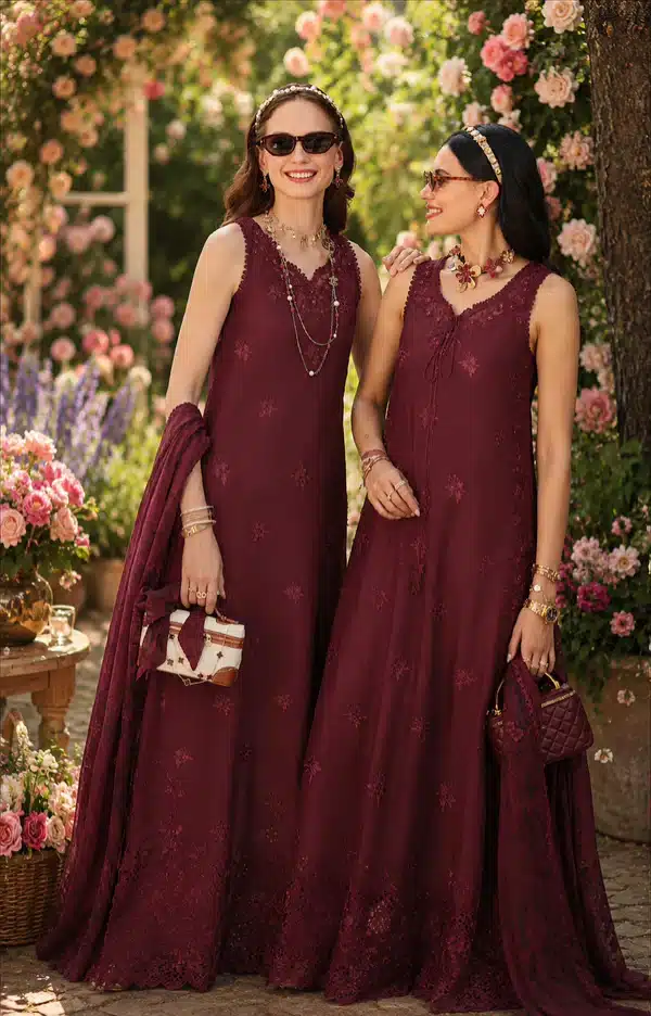Noor Eid Luxury Printskhas '26 by Saadia Asad|| D10 – Burgundy Noor Eid Luxury Printskhas '26 by Saadia Asad|| D10 – Burgundy