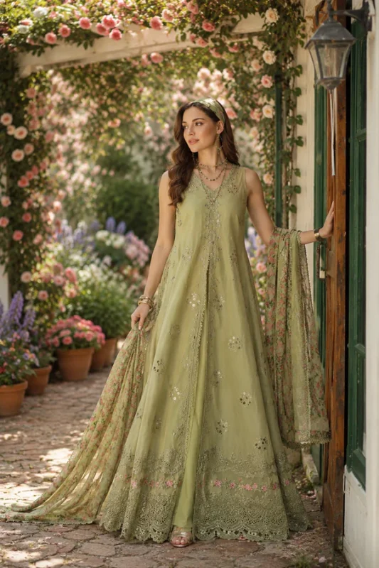 Noor Eid Luxury Printskhas '26 by Saadia Asad || D12 – Mint Reverie