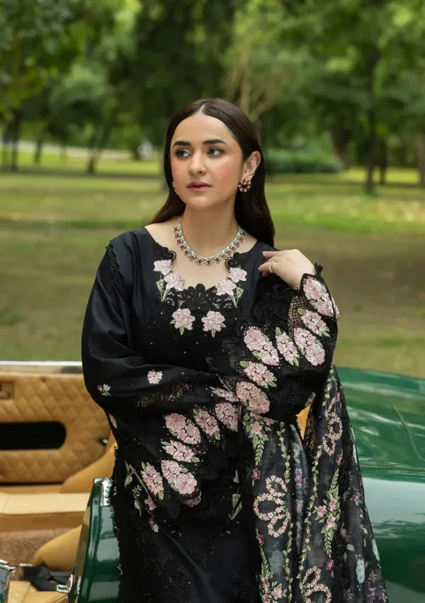 Elaf Luxury Lawn Vol 2| 2026|| ELQ-5B BLACK MASCARA– imgi 140