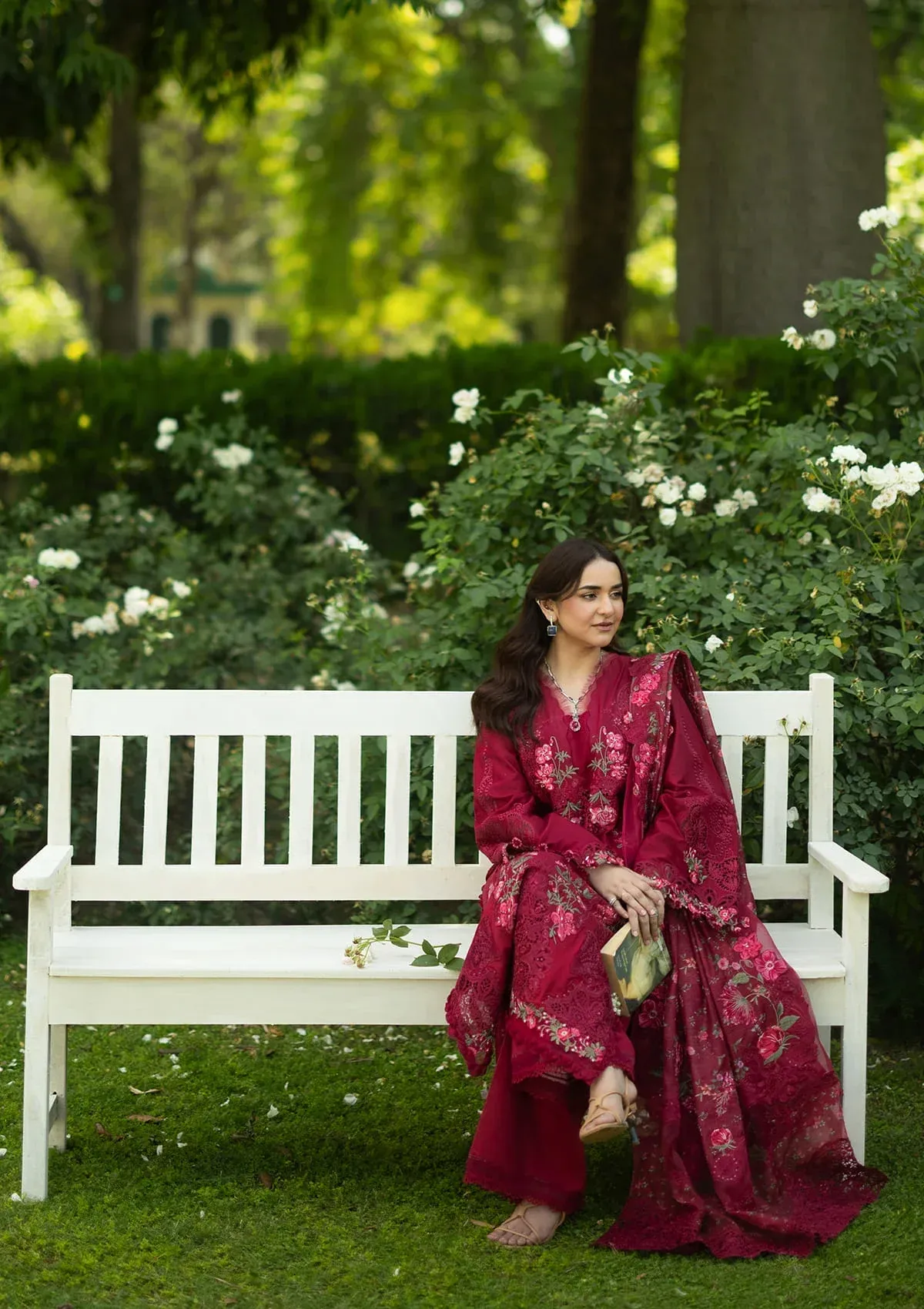 Elaf luxury lawn vol 2| 2026|| elq-4a falling petals Elaf Luxury Lawn Vol 2| 2026|| ELQ-4A FALLING PETALS