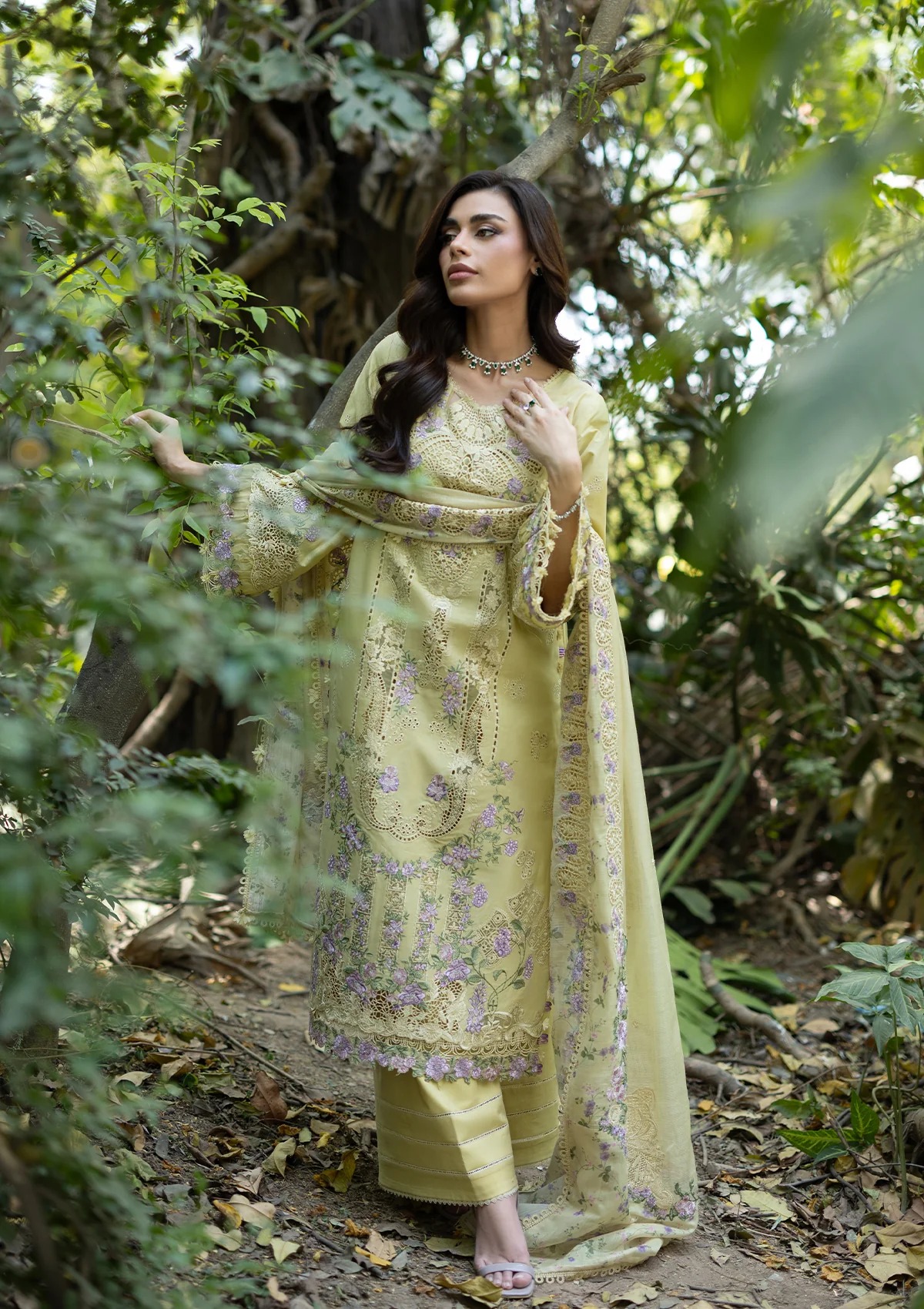 Elaf luxury lawn vol 2| 2026|| elq-7a butter yellow Elaf Luxury Lawn Vol 2| 2026|| ELQ-7A BUTTER YELLOW