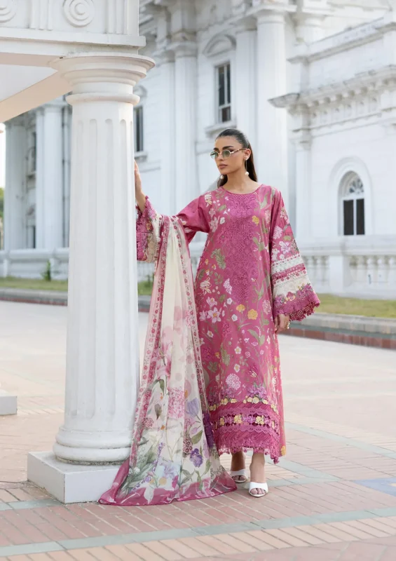 Signature Embroidered Lawn with Chiffon Collection Vol II '26 by Elaf || ESG-5B DELILAH