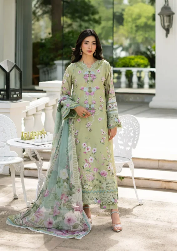Signature Embroidered Lawn with Chiffon Collection Vol II '26 by Elaf || ESG-6A JADE