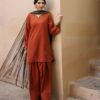 Sapphire Women's Unstitched Lawn Embroidered Orange 3 Piece Suit – 3PESGS26V440