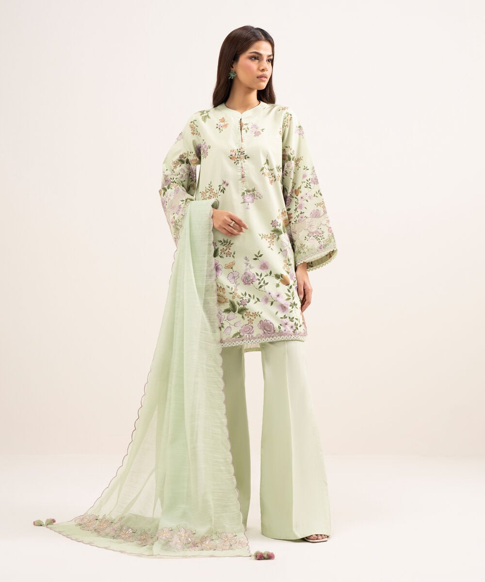 Sapphire women's unstitched lawn embroidered green 3 piece suit – 3pesgs26v456 Sapphire Women's Unstitched Lawn Embroidered Green 3 Piece Suit – 3PESGS26V456