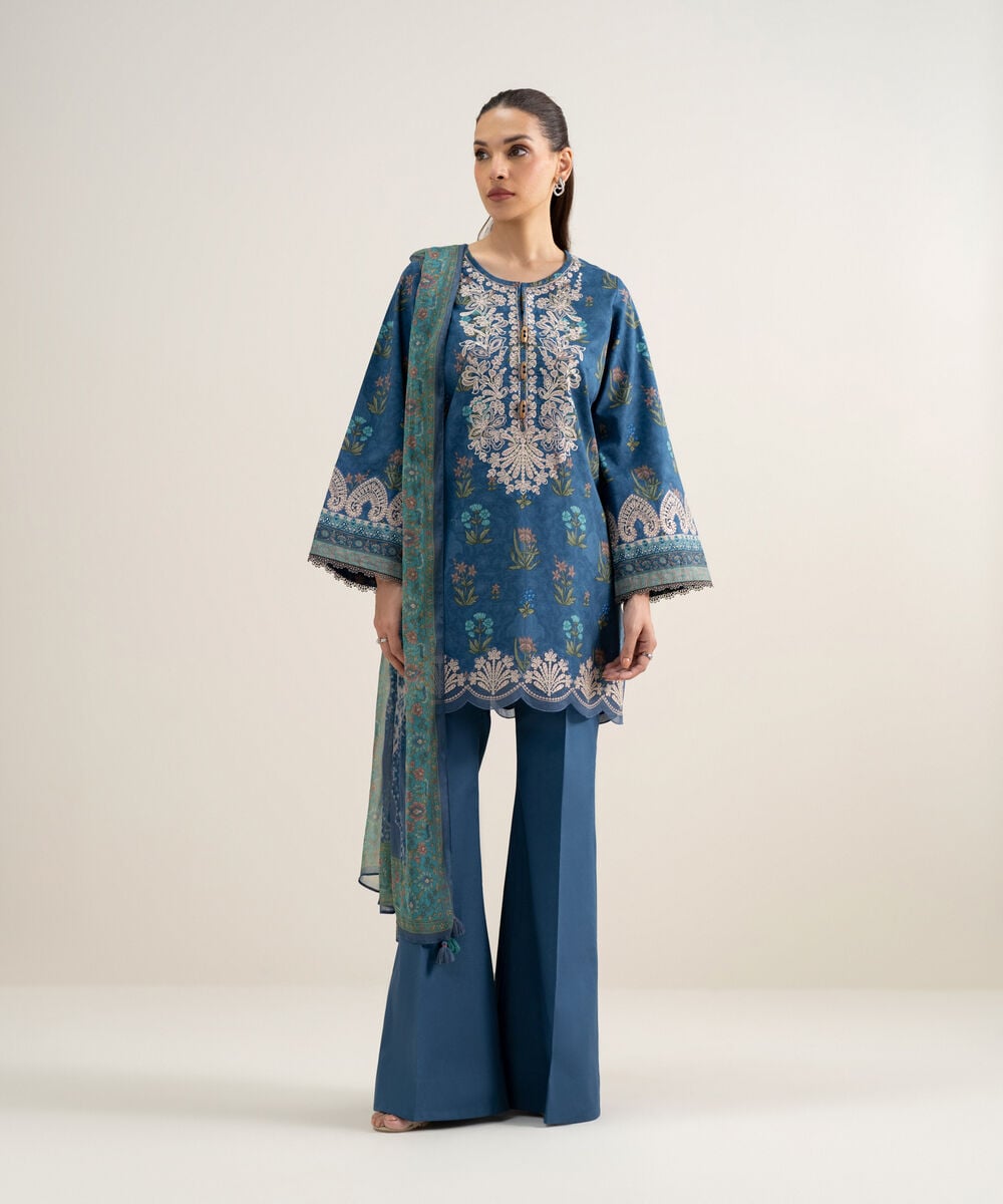 Sapphire women's unstitched lawn embroidered blue 3 piece suit – 3pesgs26v527 Sapphire Women's Unstitched Lawn Embroidered Blue 3 Piece Suit – 3PESGS26V527