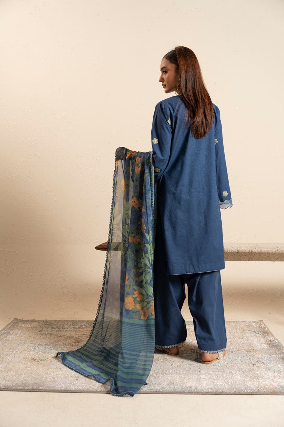 Alkaram rts| shirt, trouser & dupatta– caap-09-26-navy blue-4 Alkaram RTS| SHIRT, TROUSER & DUPATTA– CAAP-09-26-Navy Blue-4