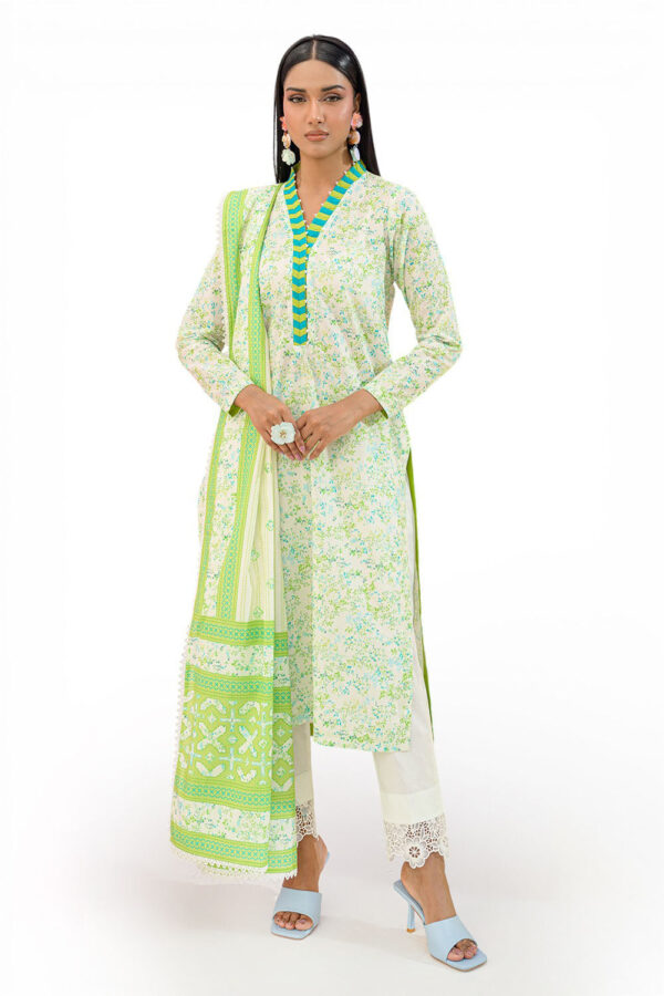 Gul Ahmed 3 Piece Printed Lawn Suit and Dyed Trouser Gul Ahmed 3 Piece Printed Lawn Suit and Dyed Trouser