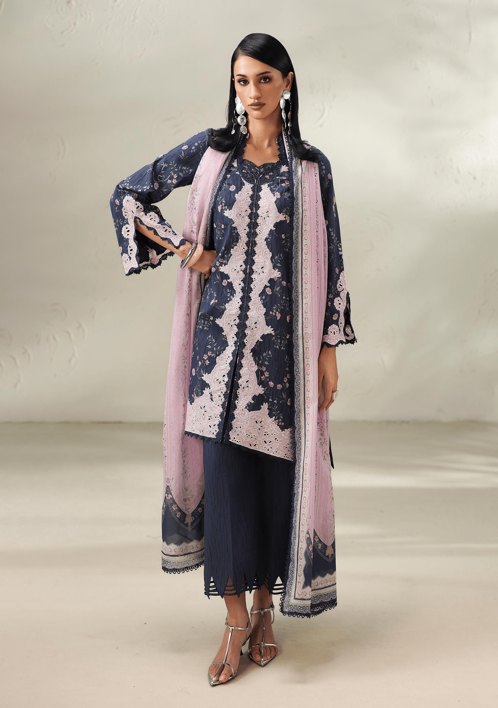 Qalamkar qalamkar qprints embroidered lawn unstitched 3pc suit qqp-03a zeena Qalamkar Qalamkar QPrints Embroidered Lawn Unstitched 3Pc Suit QQP-03A Zeena