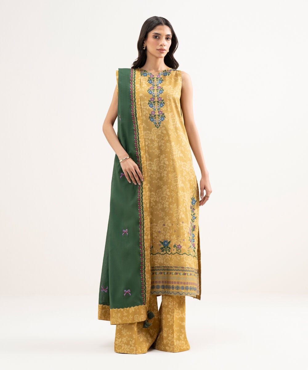 Sapphire women's unstitched lawn embroidered yellow 3 piece suit – u3pedys26v39 Sapphire Women's Unstitched Lawn Embroidered Yellow 3 Piece Suit – U3PEDYS26V39
