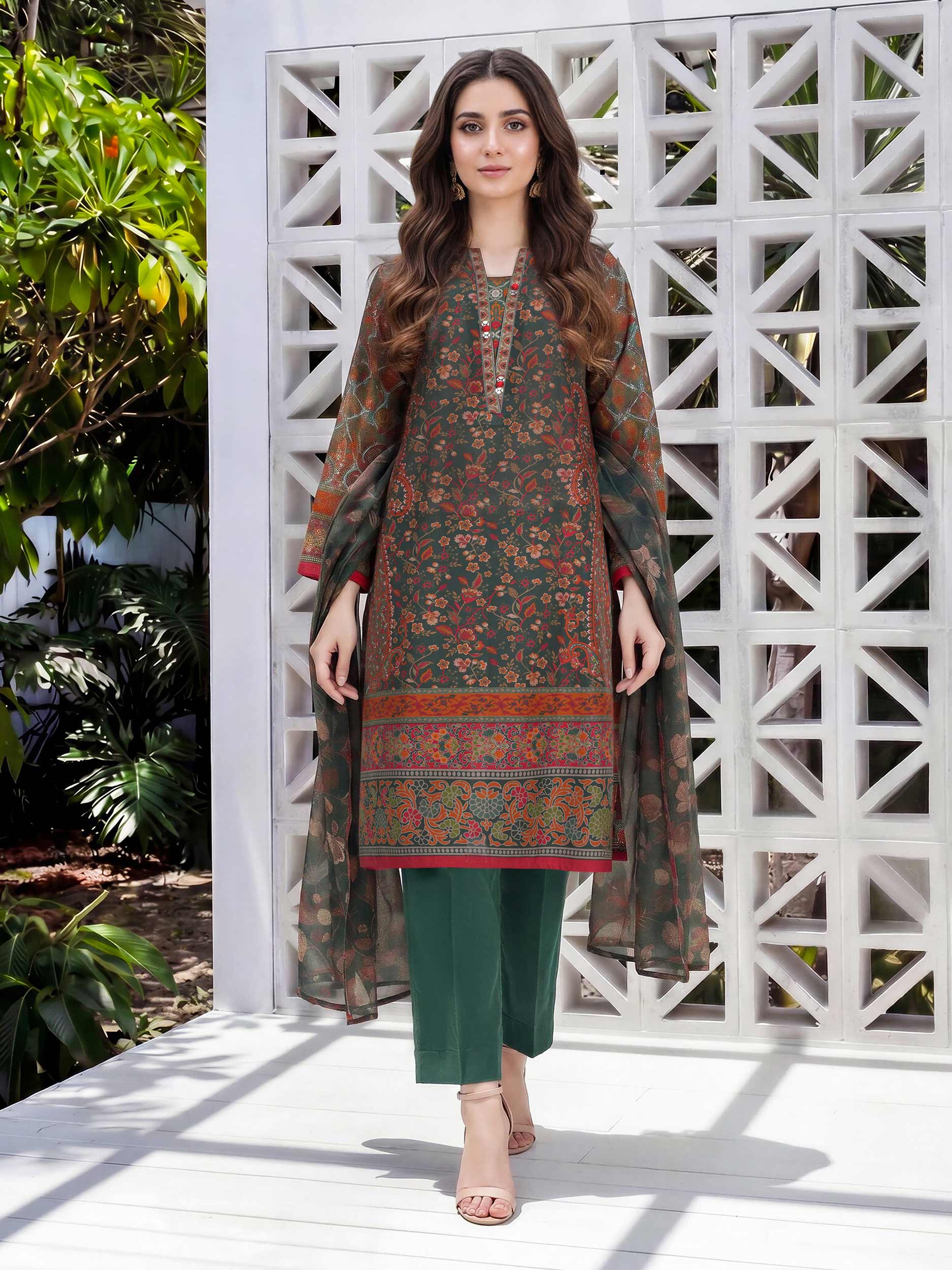 Limelight 3 piece lawn suit Limelight 3 Piece Lawn Suit