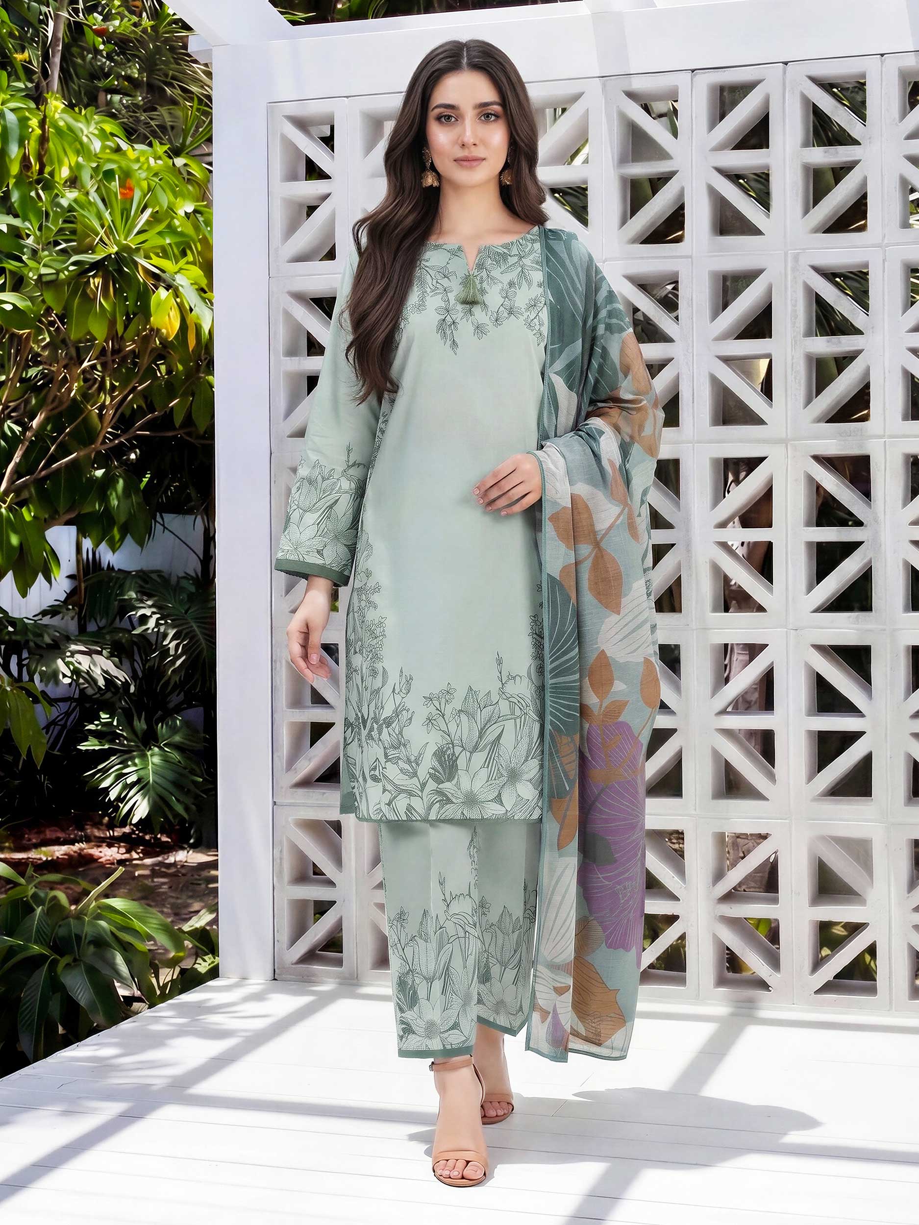 Limelight 3 piece lawn slub suit Limelight 3 Piece Lawn Slub Suit