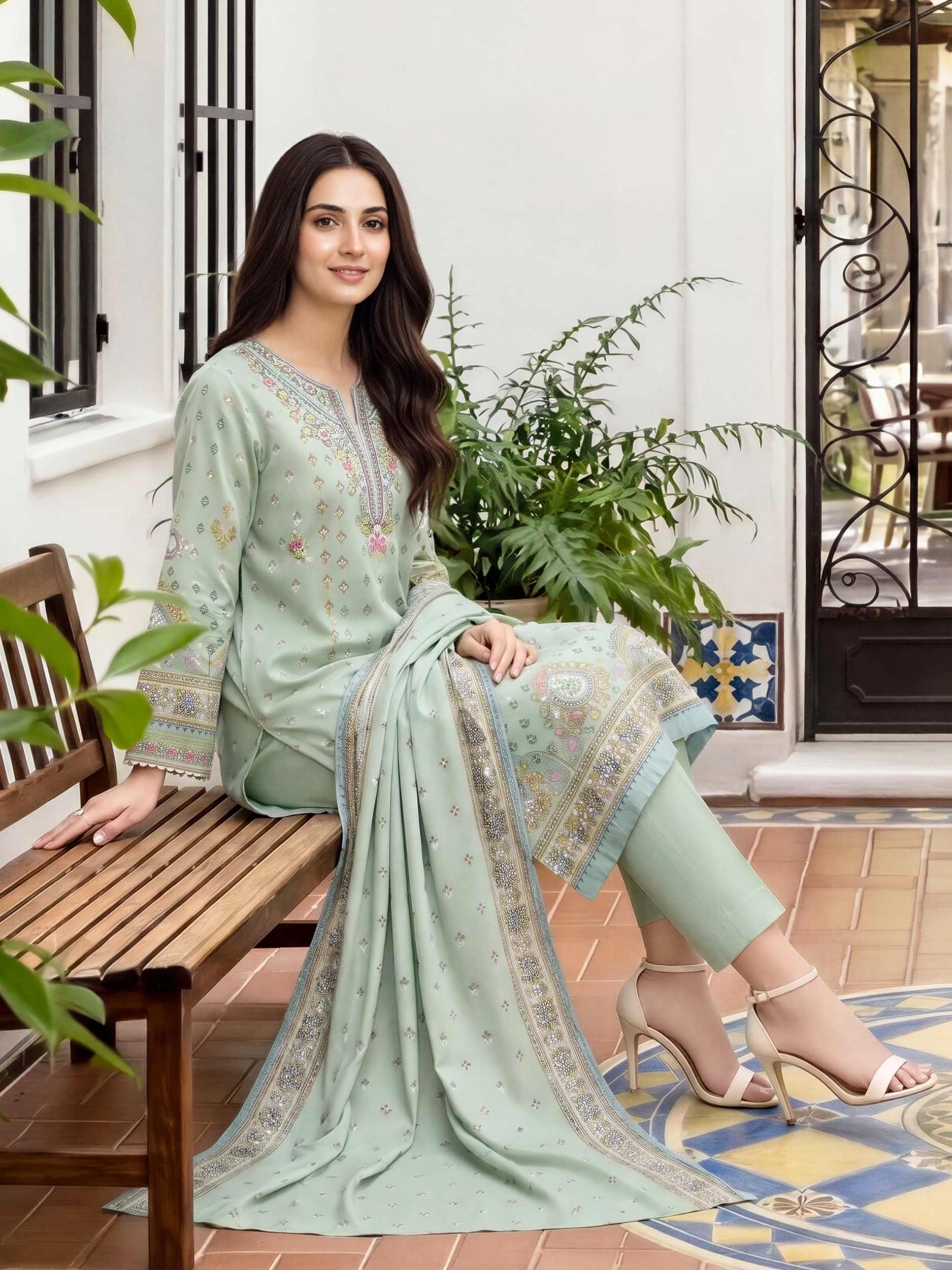 Limelight 3 piece lawn suit- embroidered Limelight 3 Piece Lawn Suit- Embroidered