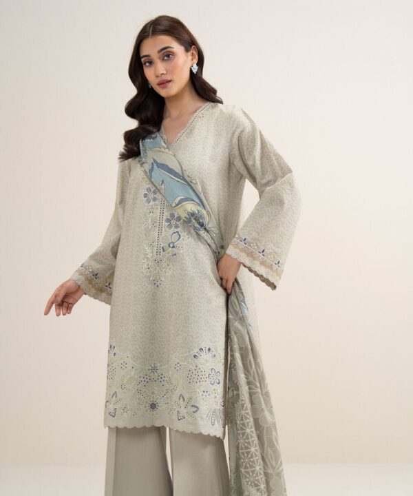 Sapphire Women's Unstitched Lawn Embroidered Beige 3 Piece Suit – 3PESGS26V676 Sapphire Women's Unstitched Lawn Embroidered Beige 3 Piece Suit – 3PESGS26V676