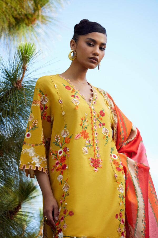 Sana Safinaz Unstitched Embroidered 3 Piece Muzlin Suit - Image 5