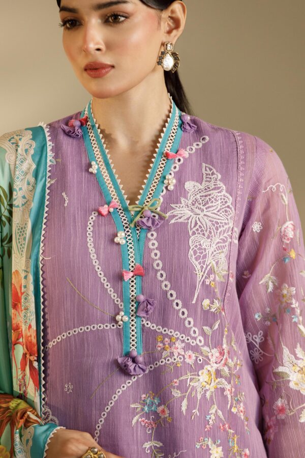 Alternative view of Sana Safinaz Unstitched Embroidered 3 Piece Muzlin Suit