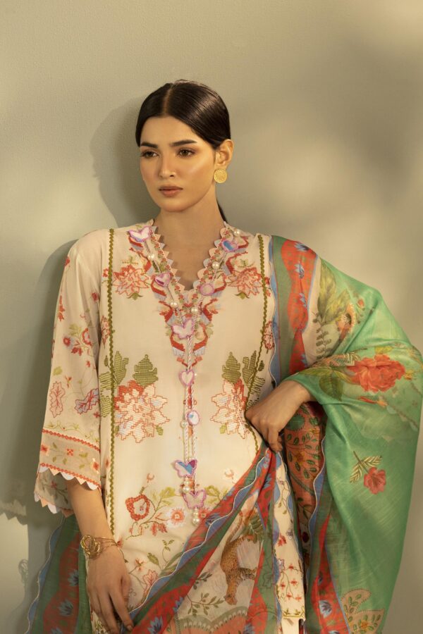 Alternative view of Sana Safinaz Unstitched Embroidered 3 Piece Muzlin Suit